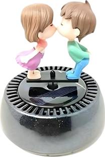 LAVITRA Aroma Car Freshener Diffuser Kissing Couple Statue for Car Dashboard Home Solar Car Aroma Car Air Freshener