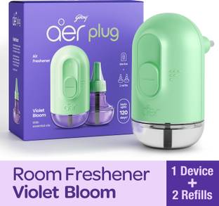 Godrej Aer Plug - Violet Bloom Refill Device + 2 Refills Electric Air Freshener
