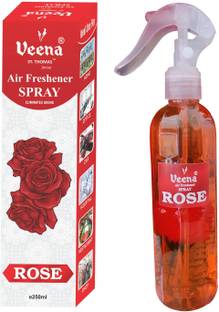 Veena Air Freshener Spray/Room Freshener / Car Perfume 250 ml Rose Car Freshener Spray Air Freshener Spray Rose Fragrance 250 ml