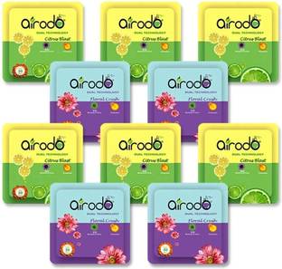 AIRODO Power Pocket Gel Air Freshener | Assorted Mix Scents | Pack of 10 Refill Power Pocket Gel Air Freshener