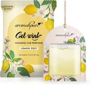 Aromahpure Lemon Car Freshener Diffuser Gel Wink Hanging Perfume|Pack of 1| Long-Lasting Up to 30 Days