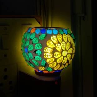 PeepalComm Electric Kapoor Dani Lamp with Switch to Toggle Between Burner and Lamp With_C 1 Aroma Oil, Diffuser Electric Kapoor Dani Oil Burner Lamp with Switch to Toggle Between Burner and Lamp With 1 High Scented Oil Of 10 Ml ( Color Pattern Design may Assorted Shipped As Per Availablity) E