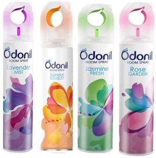 Odonil Lavender, Jasmine, Rose, Sandal Spray Spray, Air Freshener for Home & Office (Rose, Jasmine, Lavender Sandal) (Pack of 4)