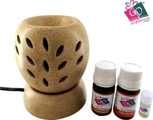 GIFDECO SANDALWOOD 10 ML, ROSE GARDEN 10 ML, LEMON GRASS 3 ML Diffuser Set, Diffuser, Aroma Oil, Refill ED-BB-03