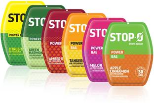 Stop-O Power Bag | Apple, Tangerine, Melon, Amber Rose, Green Harmony, Citrus Zing Fragrance Automatic Spray Air Freshener Power Bag
