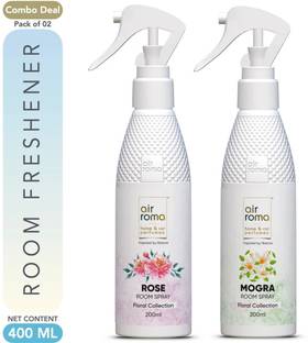 Airroma Rose, Mogra Spray Long-lasting Odour Eliminator for Home, Hotel Rooms, Toilet & Office Use