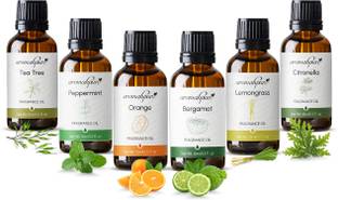 Aromahpure Fragrance Oil - Refreshing Series | Aroma Oil Home Fragrance Aroma Oil Fragrance Oil - Refreshing Series | 90 ml | Set of 6| Aroma Oil for Home Fragrance | Best for Aromatherapy | Used in Diffusers, Candles, Air Fresheners, Soaps.