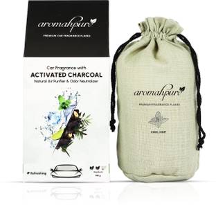 Aromahpure Premium Car Perfume Flakes with Activated Charcoal|Cool Aqua Mint Fragrance Car Freshener Diffuser Aqua mint Flakes with Activated Charcoal