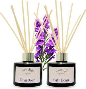 Moonlight Essence Flower Diffuser Set Calm Down, Lavender reed diffuser, Aroma oil (2x120ml)