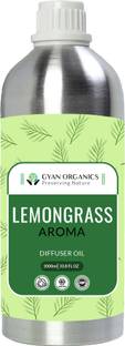 Gyan Organics Lemongrass Aroma Car Freshener Aroma Oil, Diffuser, Spray, Automatic Spray Aroma Oil Lemongrass Diffuser Refill Oil Fragrance Lemongrass Aroma Oil Fragrance for Home Room Office & Washrooms (500ml) Pack Of 1