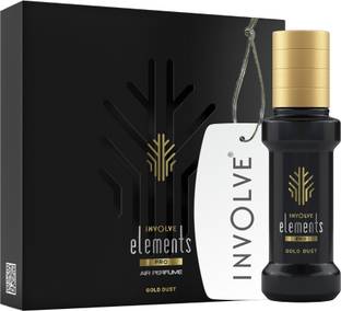 Involve your senses Elements Pro-Gold Dust-30ml |Car Perfume Spray With Hanging Card Car Freshener Spray | 200 + Sprays, Long Lasting | Luxury Air Freshener For Car Interior| Car perfume