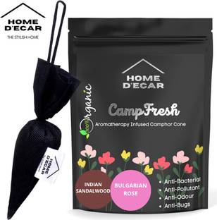 Home Decor Bulgarian Rose, Indian sandalwood Diffuser Set CampFresh Aromatherapy Infused Camphor Cone Bulgarian Rose & Indian sandalwood Combo Pack 2