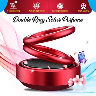 MIKANIX Solar Rotating Car Dashboard Air Freshener / Perfume With Double Ring Design Car Freshener Diffuser Solar Rotating Car Dashboard Air Freshener/Perfume | Double Ring Design For Car Interior & Home Air Freshener