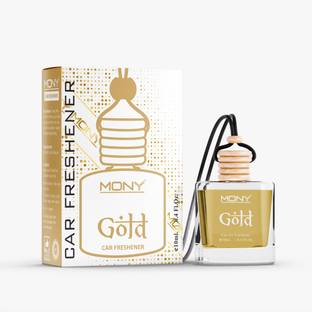 Mony Gold Car Perfume, Fresh, Ozonic, Long Lasting, Hanging Car Freshener Diffuser Gold Premium Car Perfume
