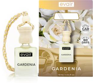 EVAIR Gardenia Car Freshener Diffuser Car Air Freshener with Essential Oils Fragrance in Glass Bottle