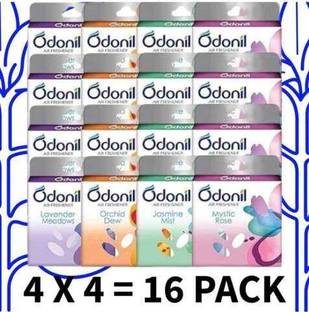 Odonil Long Lasting Odour, Mixed Fragrance, Assorted Blocks(pack of 16) Blocks mixesd fragrance of rose, jasmine, dew, lavender