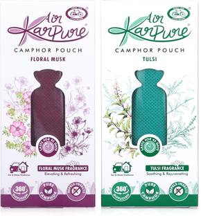 Cycle Karpure Camphor Pouch Air Freshener | Thulsi, Floral Musk | Lasts upto 45 days Potpourri Camphor Pouch
