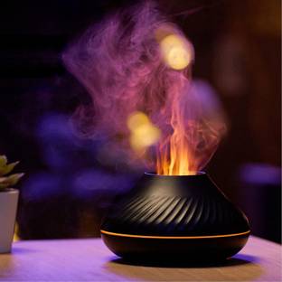 FLOJOY 3D Fire Flame Effect Color Changing Essential Oil fire Humidifier Diffuser, Aroma Oil 3D Fire Flame Effect Essential Oil fire Diffuser