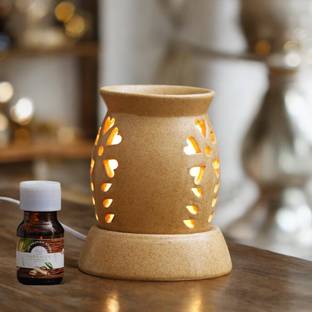 The Transit Story Lavender, Sandalwood, Five Flower, Jasmine Diffuser, Aroma Oil Aroma Diffuser Handcrafted Ceramic Electric Round Shaped Aroma Oil Burner for Home and Office with Aroma Oils