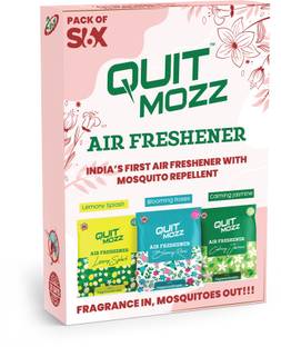 QUITMOZZ Blooming Roses, Lemony Splash and Calming Jasmine Blocks Air Freshener with Mosquito Repellent, Instant and Long Lasting Fresh Fragrance