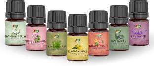 7Fresh Fragrance Oil Combo Pack of 7x10 ml / Essential Oil /Diffuser /Potpourri Aroma Oil Fragrance Oil Combo Pack of 7x10 ml (JASMINE BELLA+ROSE GERANIUM+LEMONGRASS+YLANG YLANG+GRAPEFRUIT+ROSEMARY+LAVENDER) With Dropper/ Essential Oil / Diffuser Aroma Oil /Potpourri Oil