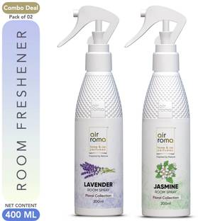 Airroma Jasmine Flower, Lavender Fresh Spray Lavender Fresh Fragrance Air Freshener & Jasmine Flower Fragrance Air Freshener