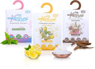 Cycle Karpure Camphor Sachet Combo Oudh, Citrus & Original Camphor Car Freshener Diffuser et