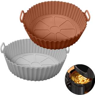 Shihen Silicone Baking Tray Basket Reusable Air Fryer Silicone Liners Tray Air Fryer