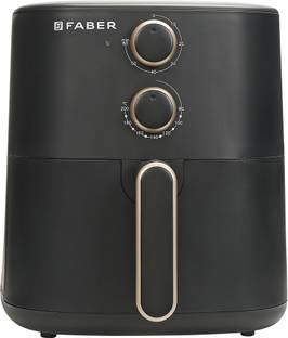 FABER FAF 6.0 DLX BK 1500W, Fry, Roast, Grill, Bake, Aesthetic Look, Swirl Cooking, Cool Touch Handle, 85% Reduced Oil Usage, Auto Shut Off, BPA Free, Compact Sleek Design, Manual Control, Non-Stick Pan Air Fryer