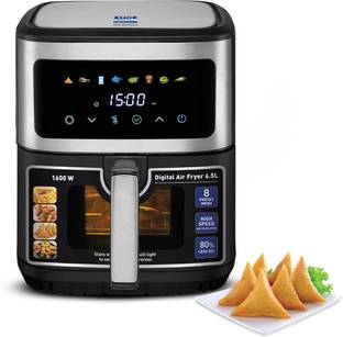 KENT Digital Air Fryer 6.5L| Grill & Roast |Upto80%Less Oil Usage|Touch Control Panel Air Fryer