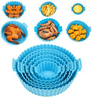 GTNL 6-Pcs Reusable Non-Stick Air Fryer Accessories Set | Round Silicone Coating Pot Air Fryer
