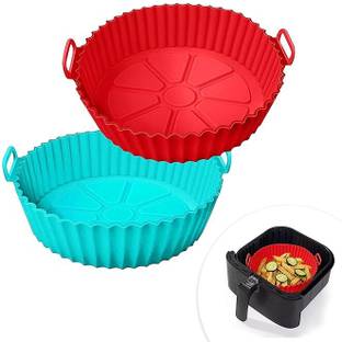 SHIGOSHREE Air Fryer Reusable Silicone Pot, Non-Stick Silicone Airfryer Tray MULTI-COLOR 2 Air Fryer