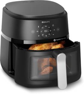PHILIPS NA231/00 with touch panel & Cooking window, uses up to 90% less fat, 1700W, with Rapid Air Technology Air Fryer