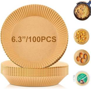 WOLBLIX 100Pcs Air Fryer Disposable Paper Liner, Non-Stick Parchment Air Fryer Air Fryer