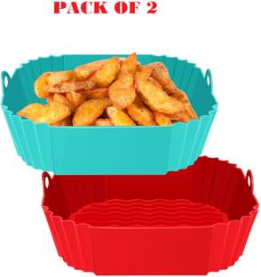 GIDGIDL Pack Of 2 Silicon Air fryer Tray Air Fryer