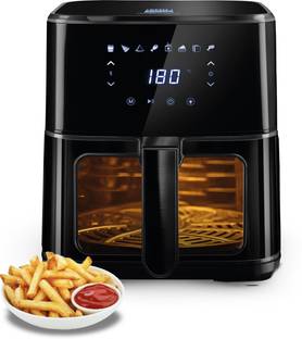 KENT Ultra Digital Air Fryer 4.5L |1500W| Bake, Grill & Roast | Up to 80% Less Oil Usage |8 Preset Menu|Rapid Heat Circulation |Digital Display & Touch Control Panel |Glass Window with in built Light Air Fryer