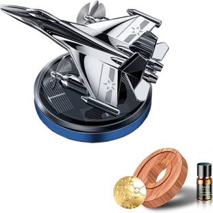 carfrill Solar Powered Rotating Fighter Airplane Car Aromatherapy Air Freshener Portable Car Air Purifier