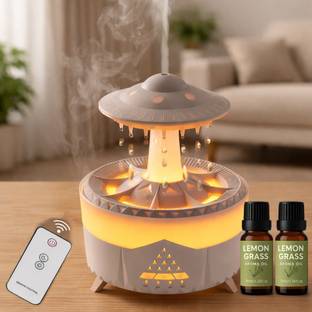 KROZENT Rain Cloud Aroma Mist Diffuser with Remote, 7 LED Light with Free Lemongrass Oil Portable Room...