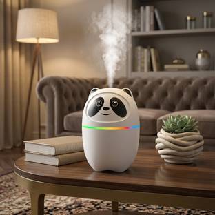 STELLARWARE Portable Panda Air Humidifier USB Aroma Diffuser with RGB Night Light Portable Room Air Pu...