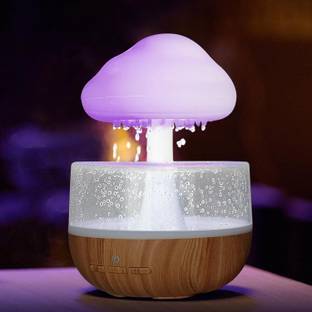 Lumevo Rain Cloud Air Humidifier – Mushroom Waterfall Lamp & LED Night Light Portable Room Air Purifie...