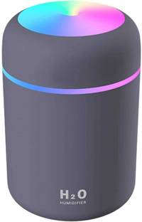 vastraveda H2O 300ml Portable USB Cool Mist Humidifier with 7-Color LED Night Light(Grey) Portable Roo...