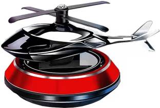 Auto Freak Metal Helicopter Solar Energy Car Air Perfumes and Freshener With Oil Bottle Portable Car Air Purifier