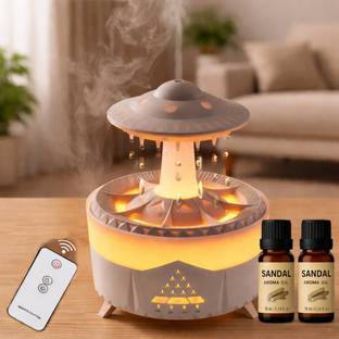 KROZENT Rain Cloud Aroma Mist Diffuser with Remote, 7 LED Light with Free Sandal Oil Portable Room Air...