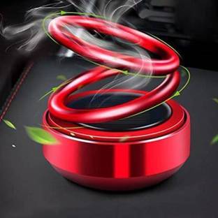ZULUSTYL Air Freshener 360 degree Solar Perfume Double Ring Rotating Fragrance (Red)-6A Portable Car Air Purifier
