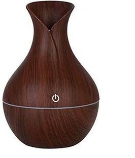 Eewe Wood Grain Cool Mist Diffuser | USB Aroma Humidifier with LED Light Portable Room Air Purifier
