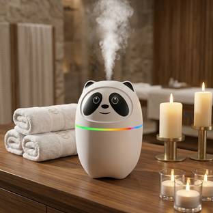 STELLARWARE Panda Portable Humidifier with USB Power RGB Night Light and Mist Spray Portable Room Air ...