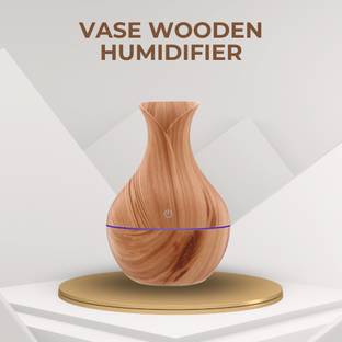 vastraveda Wooden Vase Aroma Diffuser with LED Light & Cool Mist Portable Room Air Purifier