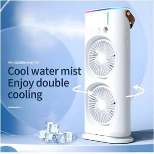 The Whimsify Store Double-Ended Spray Fan| Portable Air Cooler With Lamp For Table, office, Home Portable Room Air Purifier