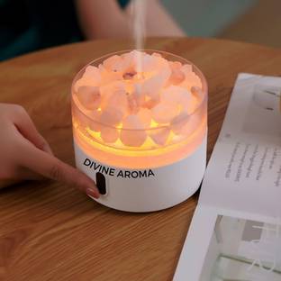 Divine Aroma White Ultrasonic Aroma Diffuser & Rosemary Pure Essential Oil Diffuser Set Portable Room Air Purifier