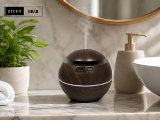 SteerGear Premium Crystal Aroma Diffuser with 7-Color LED Light & Cool Mist Humidifier Portable Room A...